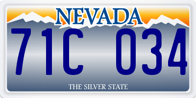 NV license plate 71C034