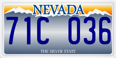 NV license plate 71C036