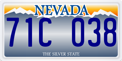 NV license plate 71C038