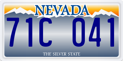 NV license plate 71C041