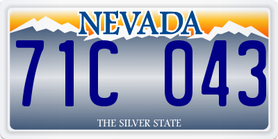 NV license plate 71C043