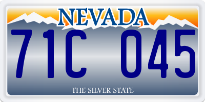 NV license plate 71C045