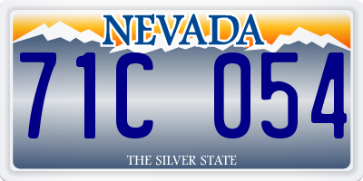 NV license plate 71C054
