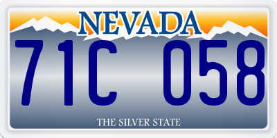 NV license plate 71C058