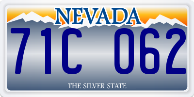 NV license plate 71C062