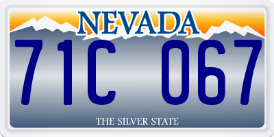 NV license plate 71C067