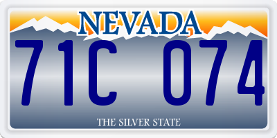 NV license plate 71C074