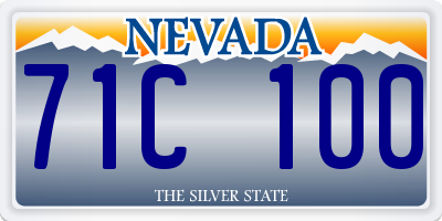 NV license plate 71C100