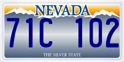 NV license plate 71C102