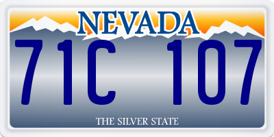 NV license plate 71C107