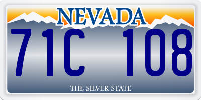 NV license plate 71C108