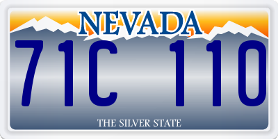 NV license plate 71C110