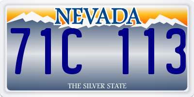 NV license plate 71C113