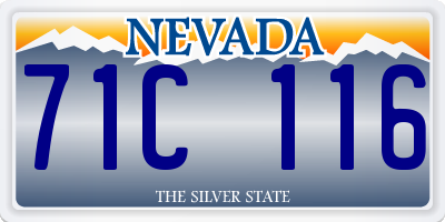 NV license plate 71C116