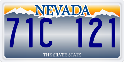 NV license plate 71C121