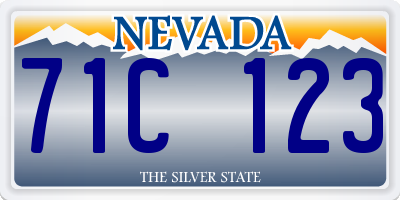 NV license plate 71C123