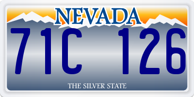NV license plate 71C126