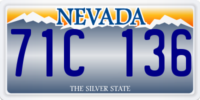 NV license plate 71C136