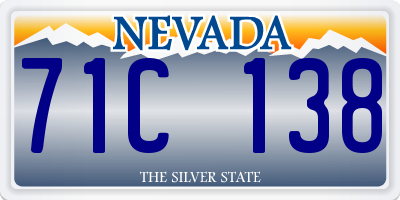 NV license plate 71C138