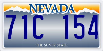 NV license plate 71C154