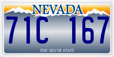 NV license plate 71C167