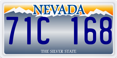 NV license plate 71C168