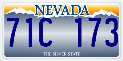 NV license plate 71C173