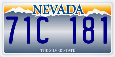 NV license plate 71C181