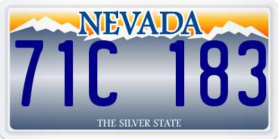 NV license plate 71C183