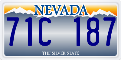 NV license plate 71C187