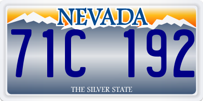 NV license plate 71C192