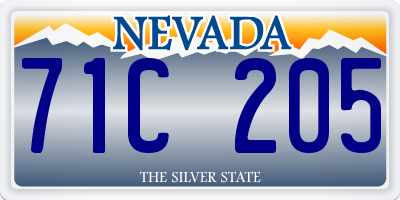 NV license plate 71C205