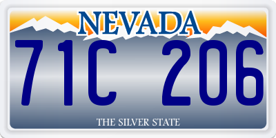 NV license plate 71C206