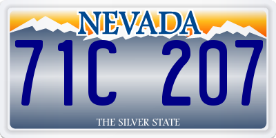 NV license plate 71C207