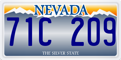 NV license plate 71C209