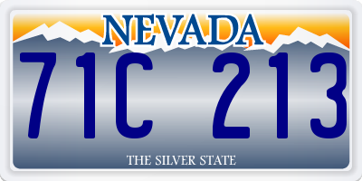 NV license plate 71C213