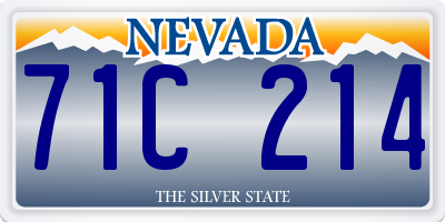 NV license plate 71C214