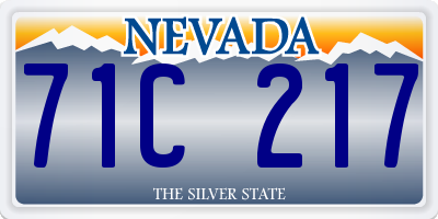 NV license plate 71C217