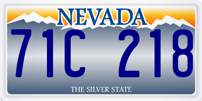 NV license plate 71C218