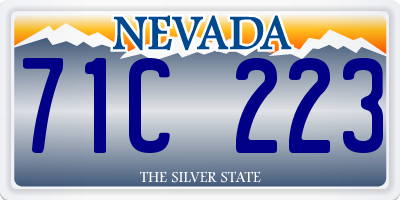 NV license plate 71C223