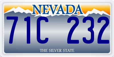 NV license plate 71C232