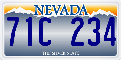NV license plate 71C234