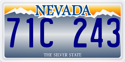 NV license plate 71C243
