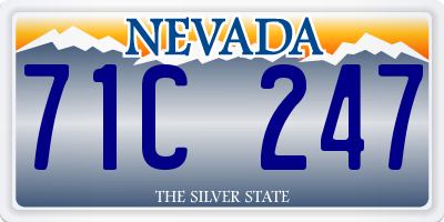 NV license plate 71C247