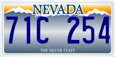 NV license plate 71C254