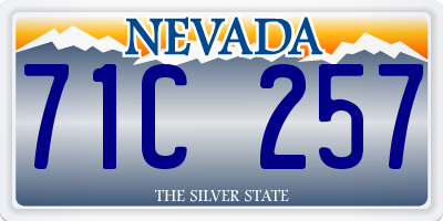 NV license plate 71C257