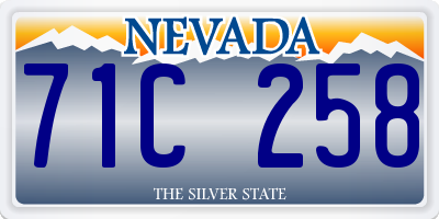 NV license plate 71C258