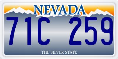 NV license plate 71C259