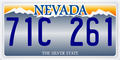 NV license plate 71C261