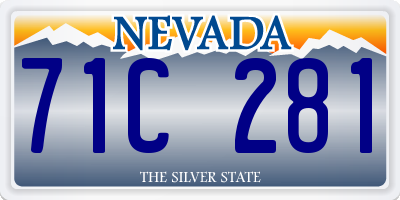NV license plate 71C281